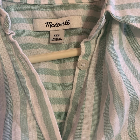 Madewell Central Shirt in Mint Stripe - Picture 9 of 9
